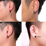 12 Pairs Stainless Steel Magnetic Earrings CZ Clip-on Feather Pendant Set