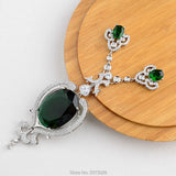 Big Green CZ Micro Pave Pendant Charm Jewelry Pendant