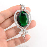 Big Green CZ Micro Pave Pendant Charm Jewelry Pendant