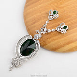 Big Green CZ Micro Pave Pendant Charm Jewelry Pendant