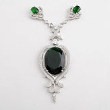 Big Green CZ Micro Pave Pendant Charm Jewelry Pendant