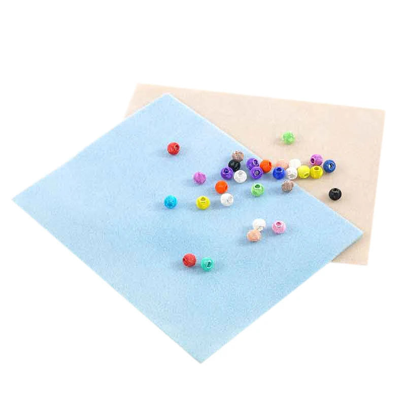 1 pc Flocking Sponge Polyester Beads Anti-slip Mat 30x23cm