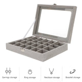24 Grid Jewelry Storage Box Jewel Case Organizer for Earrings Rings