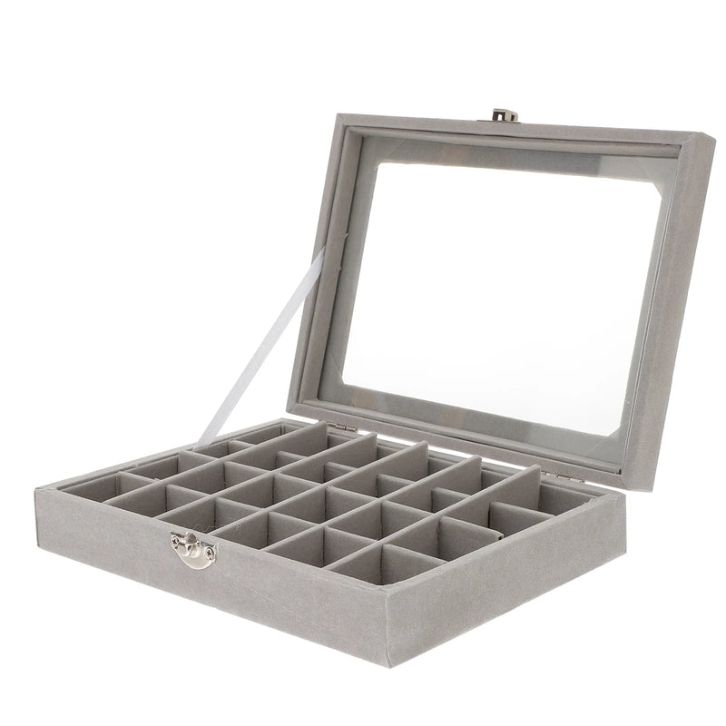 24 Grid Jewelry Storage Box Jewel Case Organizer for Earrings Rings