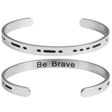 Morse Code Couple Bracelet Secret Message Cuff Engagement Gift