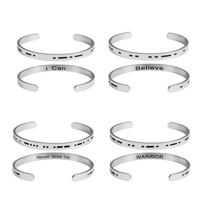 Morse Code Couple Bracelet Secret Message Cuff Engagement Gift
