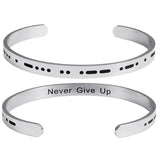 Morse Code Couple Bracelet Secret Message Cuff Engagement Gift