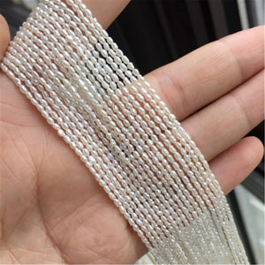 1 pcs 2-3mm natural pearl Loose beads 15 inches Elegant Jewelry Making