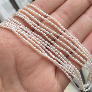 1 pcs 2-3mm natural pearl Loose beads 15 inches Elegant Jewelry Making