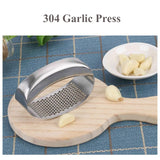 304 Stainless Steel Garlic Press Household Masher Kitchen Grinder Tool