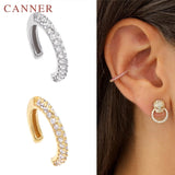 925 Sterling Silver Ear Cuff For Women Zircon Clip On Earrings