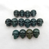 Carved Natural Agate Skull Pendant Earrings Beads 18x16x15mm