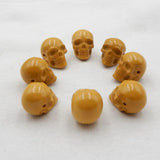 Carved Natural Agate Skull Pendant Earrings Beads 18x16x15mm