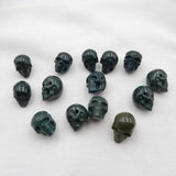 Carved Natural Agate Skull Pendant Earrings Beads 18x16x15mm