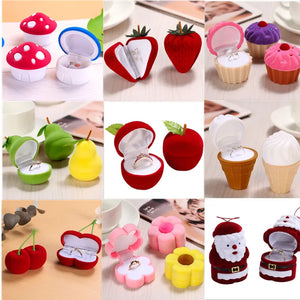 Velvet Jewelry Box Wedding Engagement Ring Box Earrings Necklace Packing