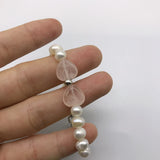 Freshwater Pearl Pink Quartz Heart Shape Bracelets for Girls