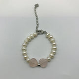 Freshwater Pearl Pink Quartz Heart Shape Bracelets for Girls
