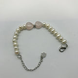 Freshwater Pearl Pink Quartz Heart Shape Bracelets for Girls