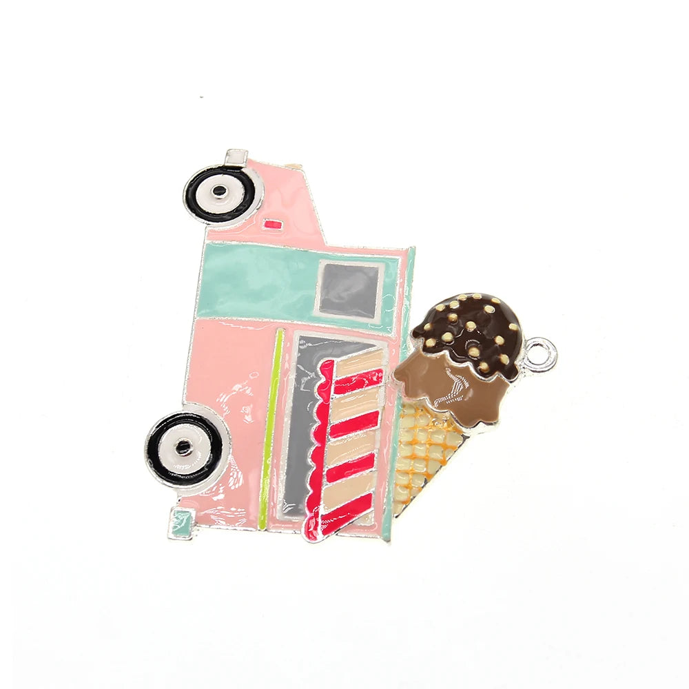 Enamel Ice Cream Car Charm Pendant For Gift