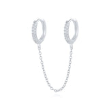 Gothic Punk Handcuff Chain Earrings 925 Silver Studs for Women/Girl