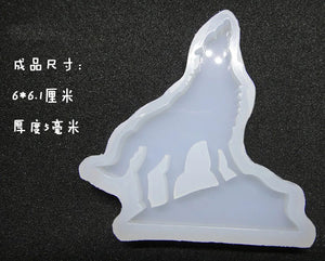 Howling Wolf and Girl Silicone Mold for Resin Jewelry DIY Pendant