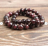 Natural Garnet Bracelet 6-11mm Faceted Gemstone Beads