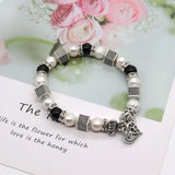 Natural Light Pearls 7mm Bead Bracelet Reiki Healing Amulet 8-9mm
