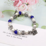 Natural Light Pearls 7mm Bead Bracelet Reiki Healing Amulet 8-9mm