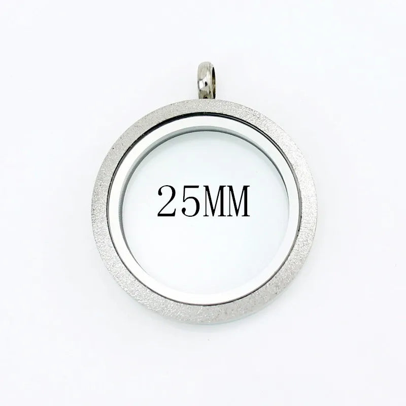 Waterproof Stainless Steel Floating Locket Pendant with Memory Glass Necklace