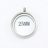 Waterproof Stainless Steel Floating Locket Pendant with Memory Glass Necklace