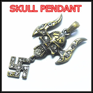 Skull Pendant Charms Necklace Metal Pendants Jewelry 53x33mm