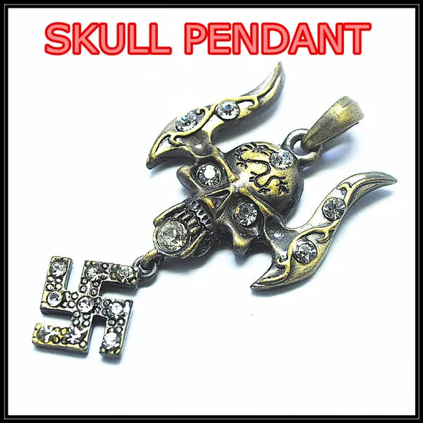 Skull Pendant Charms Necklace Metal Pendants Jewelry 53x33mm