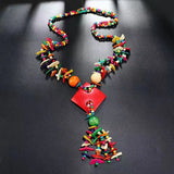 Bohemian Retro Ethnic Necklace Handcrafted Rice Bead Necklace
