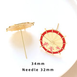 34mm Copper Plated Umbrella DIY Jewelry with Baroque Pearl Doll Pin Accessories
