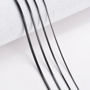 316 Stainless Steel Square Snake Chain Necklace 0.9/1.2/1.5/2.0mm