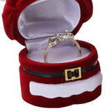 Christmas Velvet Santa Claus Jewelry Box Ring Case