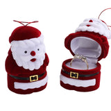 Christmas Velvet Santa Claus Jewelry Box Ring Case