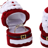 Christmas Velvet Santa Claus Jewelry Box Ring Case