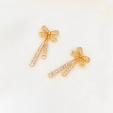 Copper clad 14K Inlaid Zircon Bow Tassel Pendant DIY Jewelry Necklace Bracelet