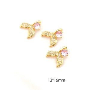 Copper Clad Zircon Mermaid Tail Pendant DIY Jewelry Making Materials