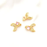 Copper Clad Zircon Mermaid Tail Pendant DIY Jewelry Making Materials