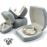 Grey Velvet Potbelly Bread Oval Ring Box Pendant Box for Business