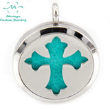 Mesinya 30mm Cross Aromatherapy Diffuser Necklace