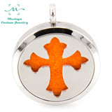 Mesinya 30mm Cross Aromatherapy Diffuser Necklace