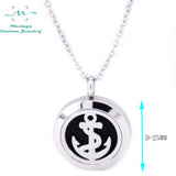 Mesinya Hollow Anchor 25mm Aromatherapy Essential Oils Diffuser Locket Necklace