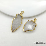 Natural Druzy Quartz Geode Stone Pendant with Crystal Charms for Necklace