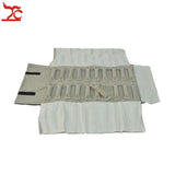 Portable Grey Velvet Jewelry Organizer Bag Earrings Ring Necklace Storage Roll