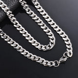 Men's Stainless Steel Cuban Link Chain Bracelet Necklace