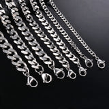 Men's Stainless Steel Cuban Link Chain Bracelet Necklace