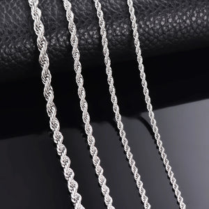 Steel Rope Chain Necklace/Bracelet 2-6mm Men Women Stainless Steel